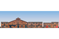 015-42506 - Halbrelief-Hintergrundkulisse Set 6 Industrie-Fassaden (Gesamtlänge 679 mm)